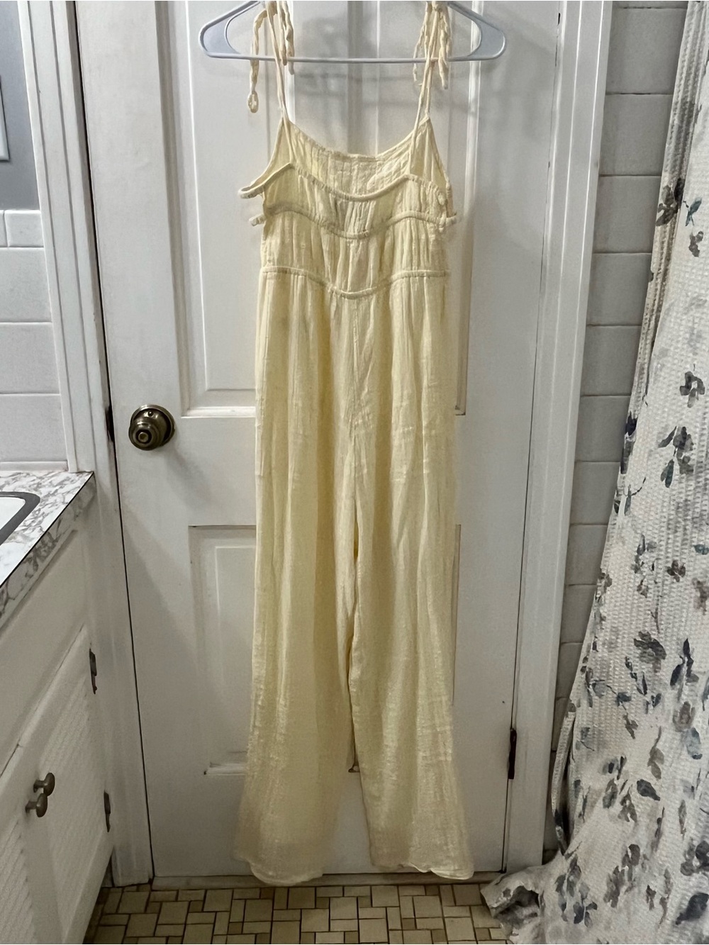 Urban Outfitters Boho Butter Yellow Sand Babe Cotton Gauze Jumpsuit. Small - Picture 5 of 9